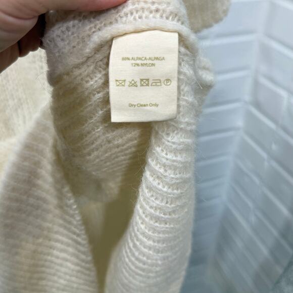 Free People NWT Ophelia Sweater Ivory Alpaca Blend Sz Sml Slouchy Peasant Sleeve - Picture 11 of 14